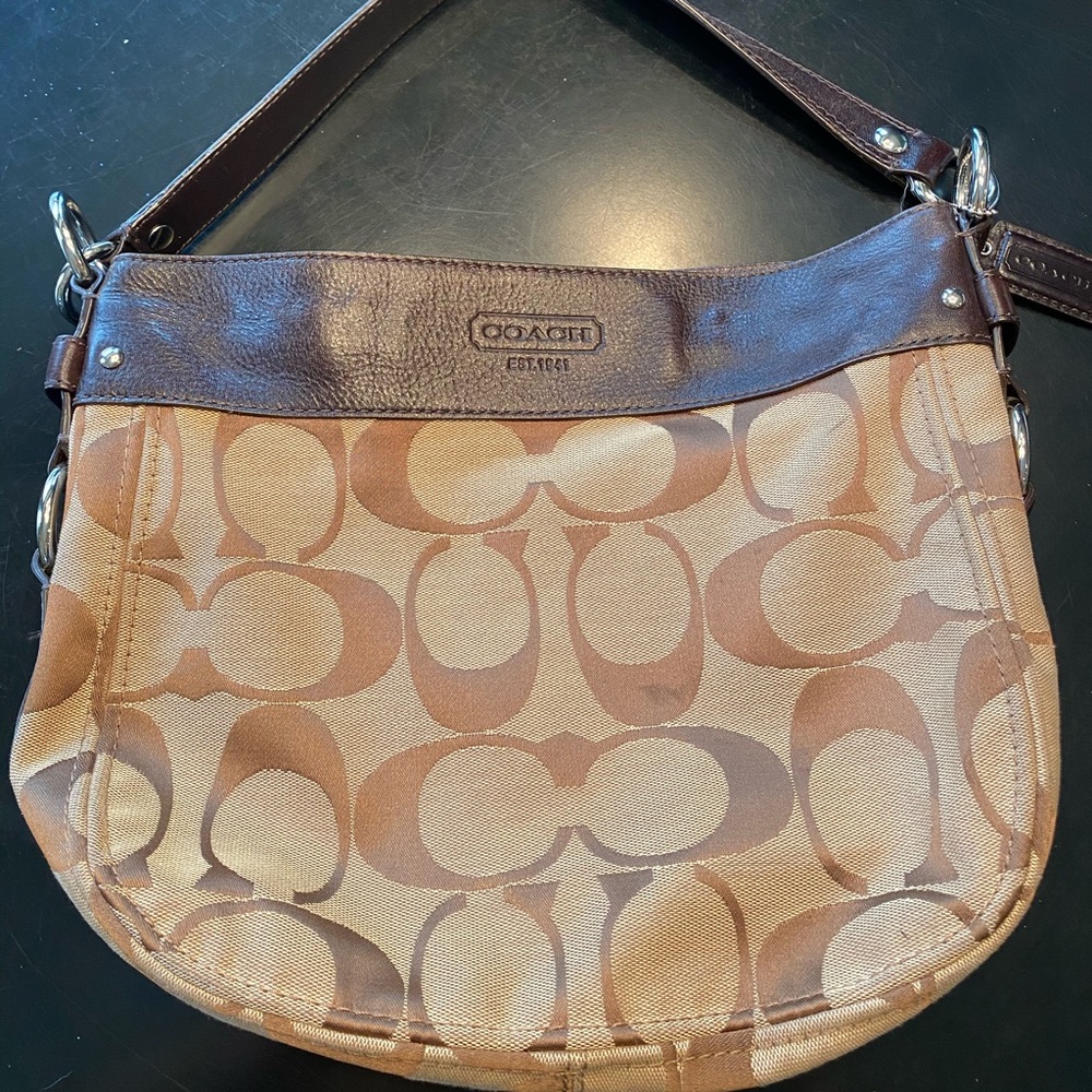 Brown Coach shoulder bag